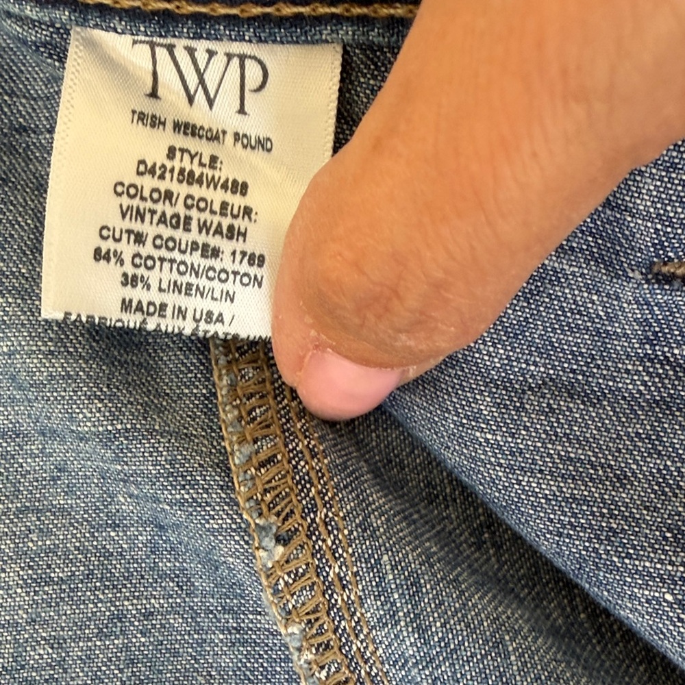 TWP Jetties Mid-Rise Barrel-Leg lightweight denim in Vintage Wash 29 - Picture 6 of 7